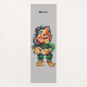 Scandinavische Funny Troll Illustratie Waterverf Yogamat