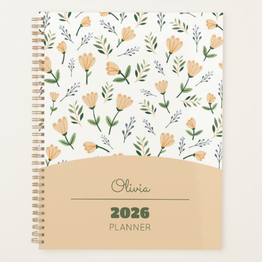 Scandinavische gele bloem planner (Voorkant)