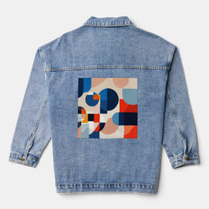 Scandinavische geometrische Abstracte kunst uit he Denim Jacket