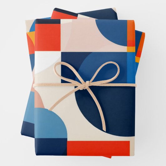 Scandinavische geometrische Abstracte kunst uit he Inpakpapier Vel (In situ)