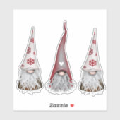 Scandinavische Gnome Kerst stickers (Vel)