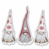 Scandinavische Gnome Kerst stickers (Voorkant)