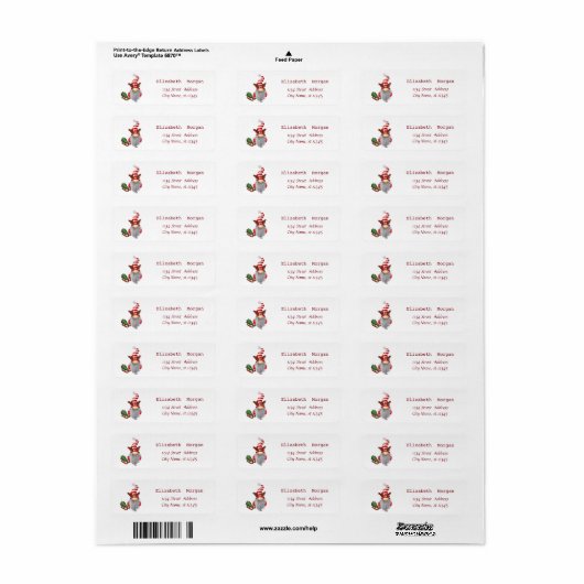 Scandinavische gnome Sleigh Pine Tree Etiket (Full Sheet)