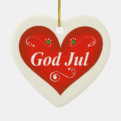 Scandinavische God jul Kersthart Keramisch Ornament (Achterkant)