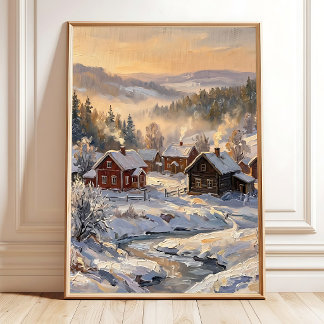 Scandinavische Gouden Uur Muurkunst Canvasprint Poster