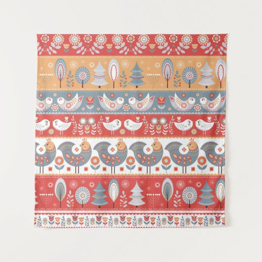 Scandinavische grenzen:  textielontwerp. wandkleed (Voorkant)