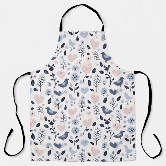 Scandinavische grillige vogels schort (Voorkant)