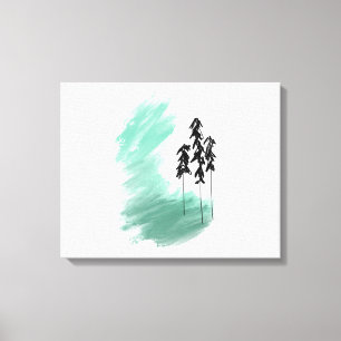 Scandinavische groene boom kunst eenvoudig modern canvas afdruk