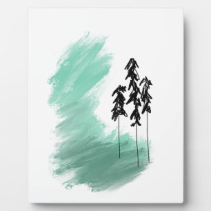 Scandinavische groene boom kunst eenvoudig modern  fotoplaat