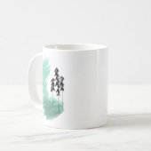 Scandinavische groene boomkunst eenvoudige moderne koffiemok (Voorkant links)