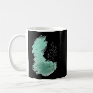Scandinavische groene boomkunst eenvoudige moderne koffiemok