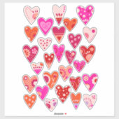 Scandinavische harten sticker (Vel)