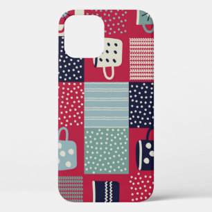 Scandinavische hygge: rustieke patroon mix iPhone 12 hoesje