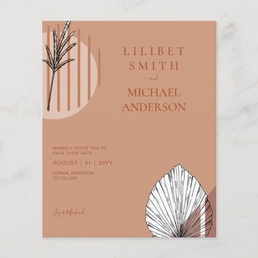 Scandinavische Japandi Abstracte Vormen BEWAAR DE Flyer (Voorkant)