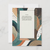 Scandinavische Japandi bruiloft Abstract groen bru Kaart (Achterkant)