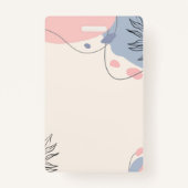 Scandinavische Japandi Modern Abstract Bruiloft Badge (Achterkant)