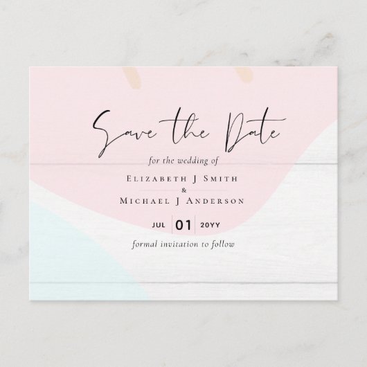 Scandinavische Japandi Modern Abstract Bruiloft Briefkaart (Voorkant)