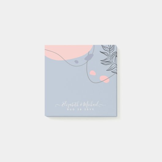 Scandinavische Japandi Modern Abstract Bruiloft Post-it® Notes (Voorkant)