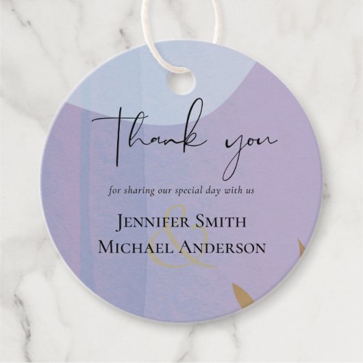 Scandinavische Japandi Moderne Abstracte Trouw Bedankjes Labels (Voorkant)