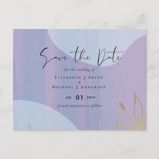 Scandinavische Japandi Moderne Abstracte Trouw Briefkaart (Voorkant)