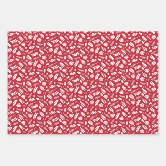 Scandinavische kerst inpakpapier vel (Voorkant)