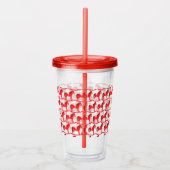Scandinavische kerst schommelpaard patroon acryl drinkbeker (Rechts)