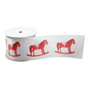 Scandinavische kerst schommelpaard patroon lint