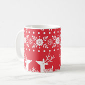 Scandinavische Kerst: Sneeuwvlokken & Herten Koffiemok (Voorkant links)