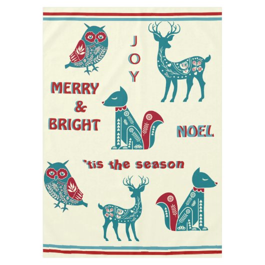 Scandinavische kerst tafelkleed (Voorkant)