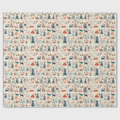  Scandinavische kerst volkskunst Cadeaupapier (Vlak)