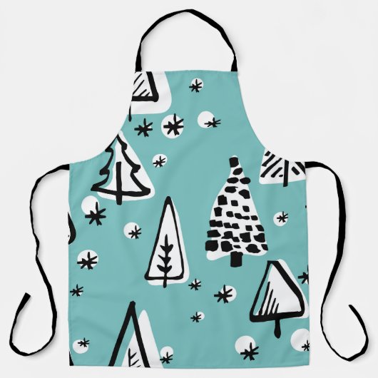 Scandinavische kerstbomen: graphics. schort (Voorkant)