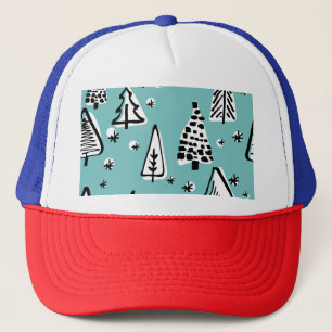 Scandinavische kerstbomen: graphics. trucker pet