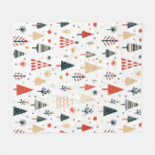 Scandinavische kerstbomen Noords Fleece Deken (Voorkant (Horizontaal))