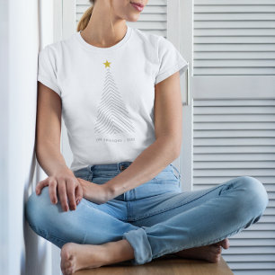 Scandinavische kerstboom   Minimale Gold Star T-shirt