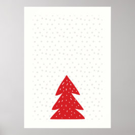 Scandinavische kerstboom poster