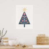 Scandinavische kerstboom poster (Keuken)
