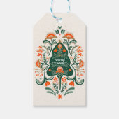 Scandinavische kerstboomcadeautjes label cadeaulabel (Voorkant)