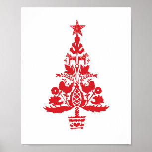 Scandinavische kerstboomgaard poster