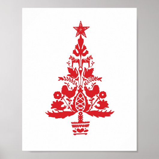 Scandinavische kerstboomgaard poster (Voorkant)