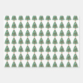 Scandinavische kerstboomkunst inpakpapier vel (Voorkant)