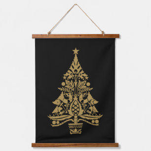 Scandinavische kerstboomversieringen hangend wandkleed