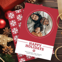 Scandinavische kerstfoto gepersonaliseerd feestdagenkaart