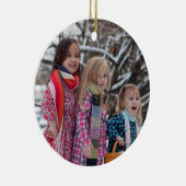 Scandinavische kerstfoto keramisch ornament (Rechts)