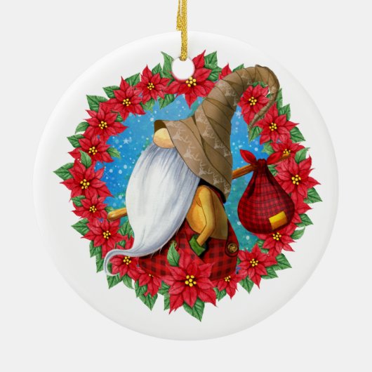 Scandinavische kerstfoto keramisch ornament (Achterkant)