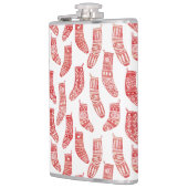 Scandinavische kerstgerechten Rood en Wit Patroon Heupfles (Links)