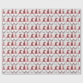 Scandinavische kerstgnomen cadeaupapier (Vlak)
