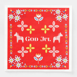 Scandinavische kerstgod jul napkins servet