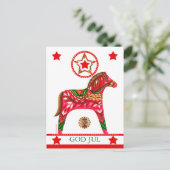 Scandinavische kerstgroet met aangepaste tekst feestdagenkaart (Staand voorkant)