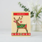 Scandinavische kerstgroet met aangepaste tekst feestdagenkaart (Staand voorkant)