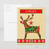 Scandinavische kerstgroet met aangepaste tekst feestdagenkaart (Voorkant / Achterkant)